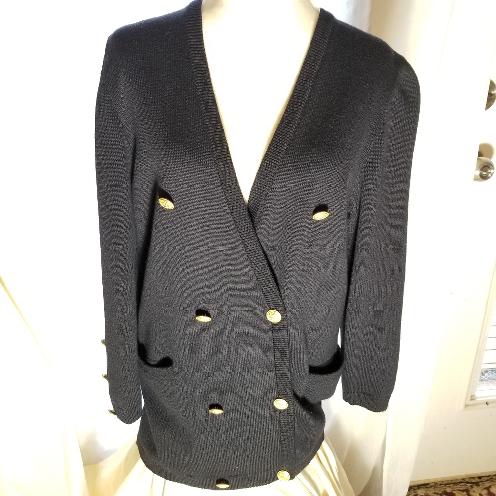 Escada Black Wool Sweater Mens Size EUR 36 Medium